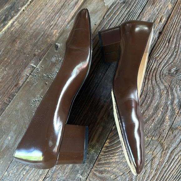 Bruno Magli brown patent leather everyday rounded toe heel Size 41 - Picture 5 of 8